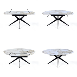 Tomasucci Table extensible rectangulaire/ronde FACT ONICE MARBRE - GRIS