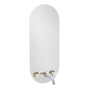 Miroir LED ovale 3 trous + mitigeur lavabo encastré 3 trous Grands Boulevards chrome
