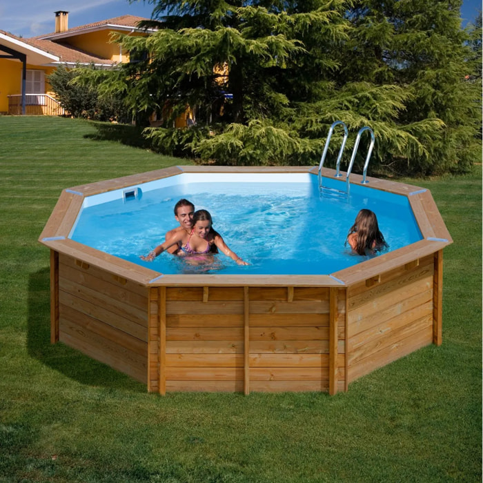 Piscine hors sol bois ronde Ø 5 x 1,27 m VIOLETTE