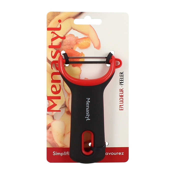 Eplucheur en acier inoxydable avec manche en plastique