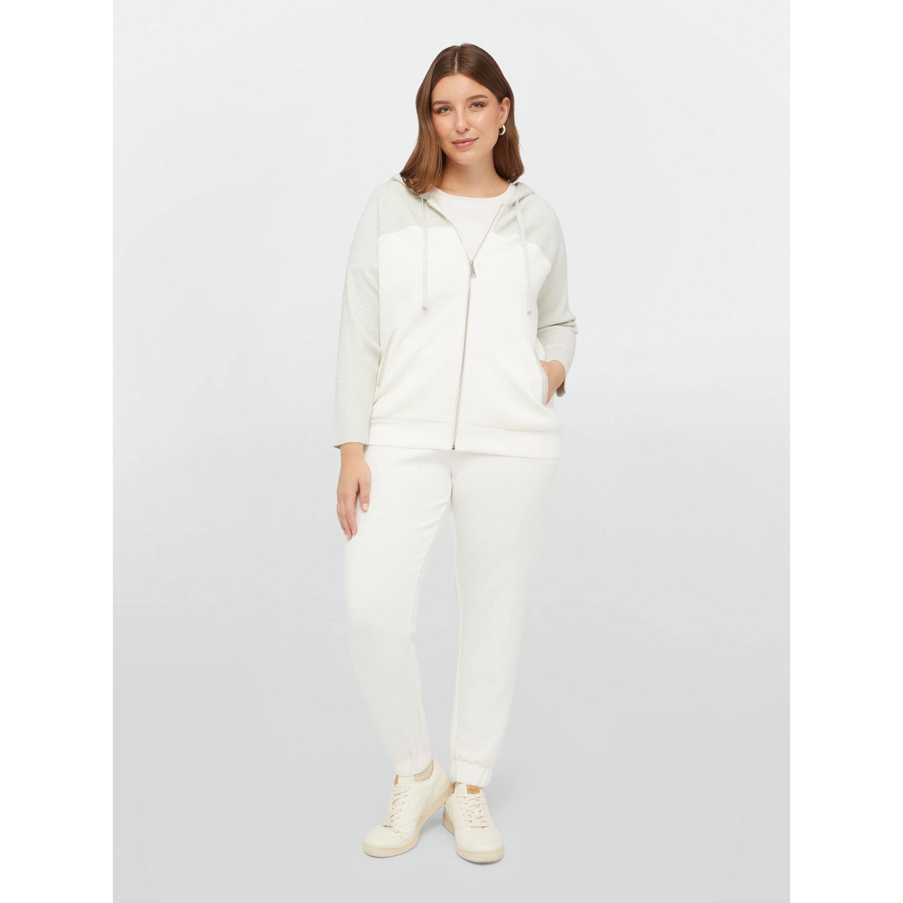 Fiorella Rubino - Pantaloni joggers con bordi lurex - Bianco