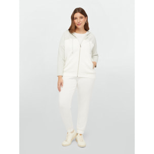 Fiorella Rubino - Pantaloni joggers con bordi lurex - Bianco