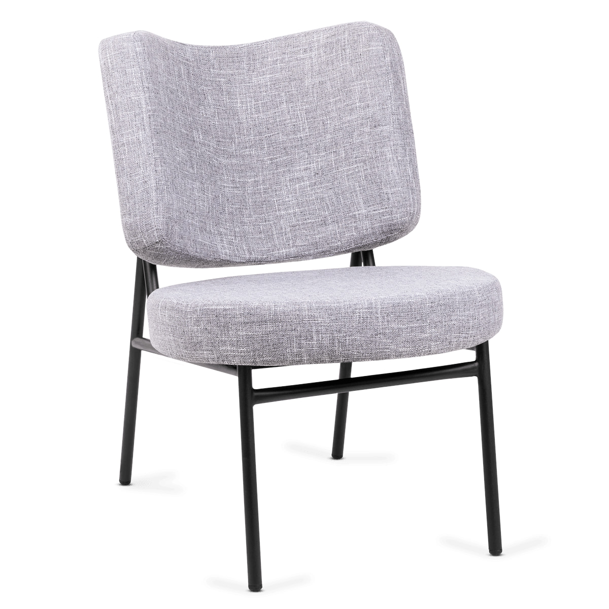 Sillón comedor gris acolchado butaca salón de diseño silla cómoda