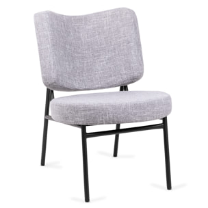 Sillón comedor gris acolchado butaca salón de diseño silla cómoda