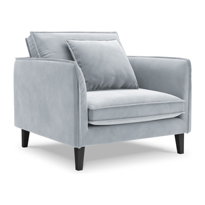 Fauteuil xl "Provence" en velours bleu clair