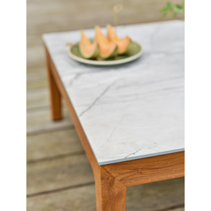 ALPHI - Salon bas de jardin 4 places - Effet bois