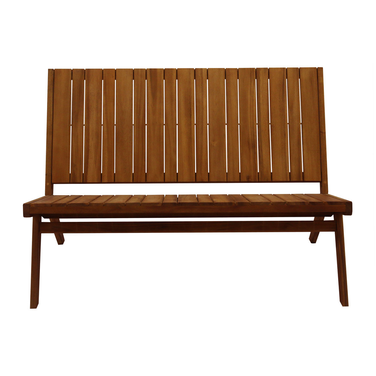 Salon de jardin banc 2 places et table basse en bois massif TIDAK