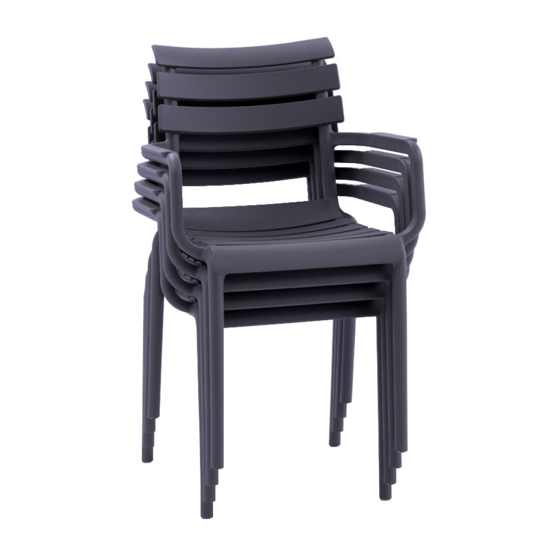 Set 2 poltrone in polipropilene colore antracite