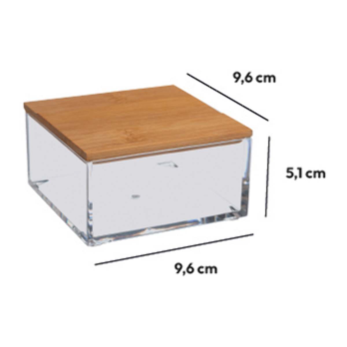 Boîte carrée Petit modèle Selena bambou