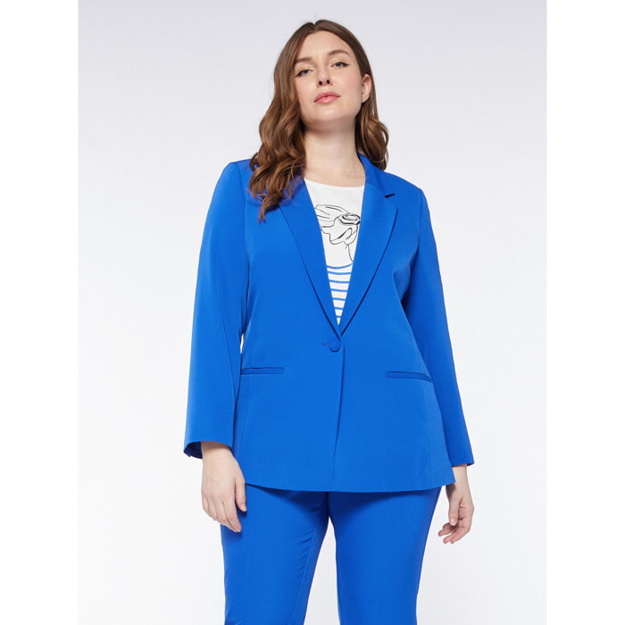 Fiorella Rubino - Blazer elegante en tejido vaporoso - Azul aciano