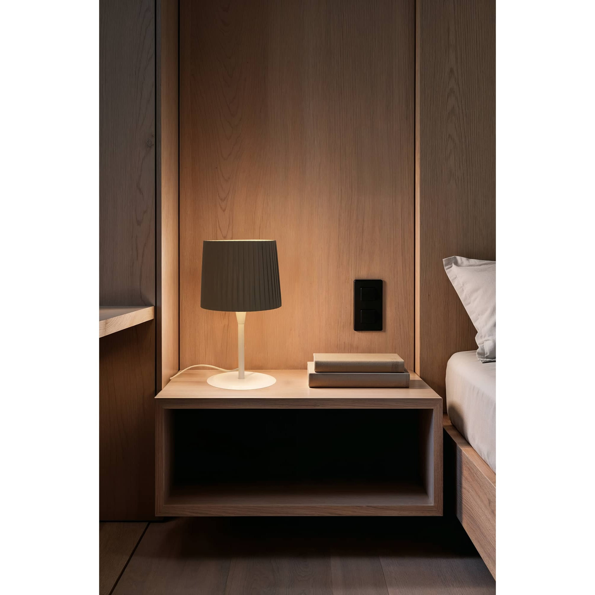 SAMBA Lampe de table blanc/enrubanné vert