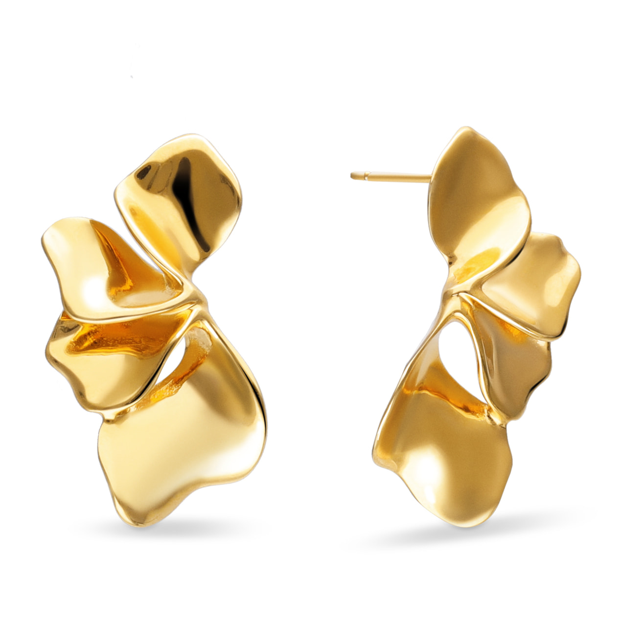 Pendientes Petal Acero Baño Oro