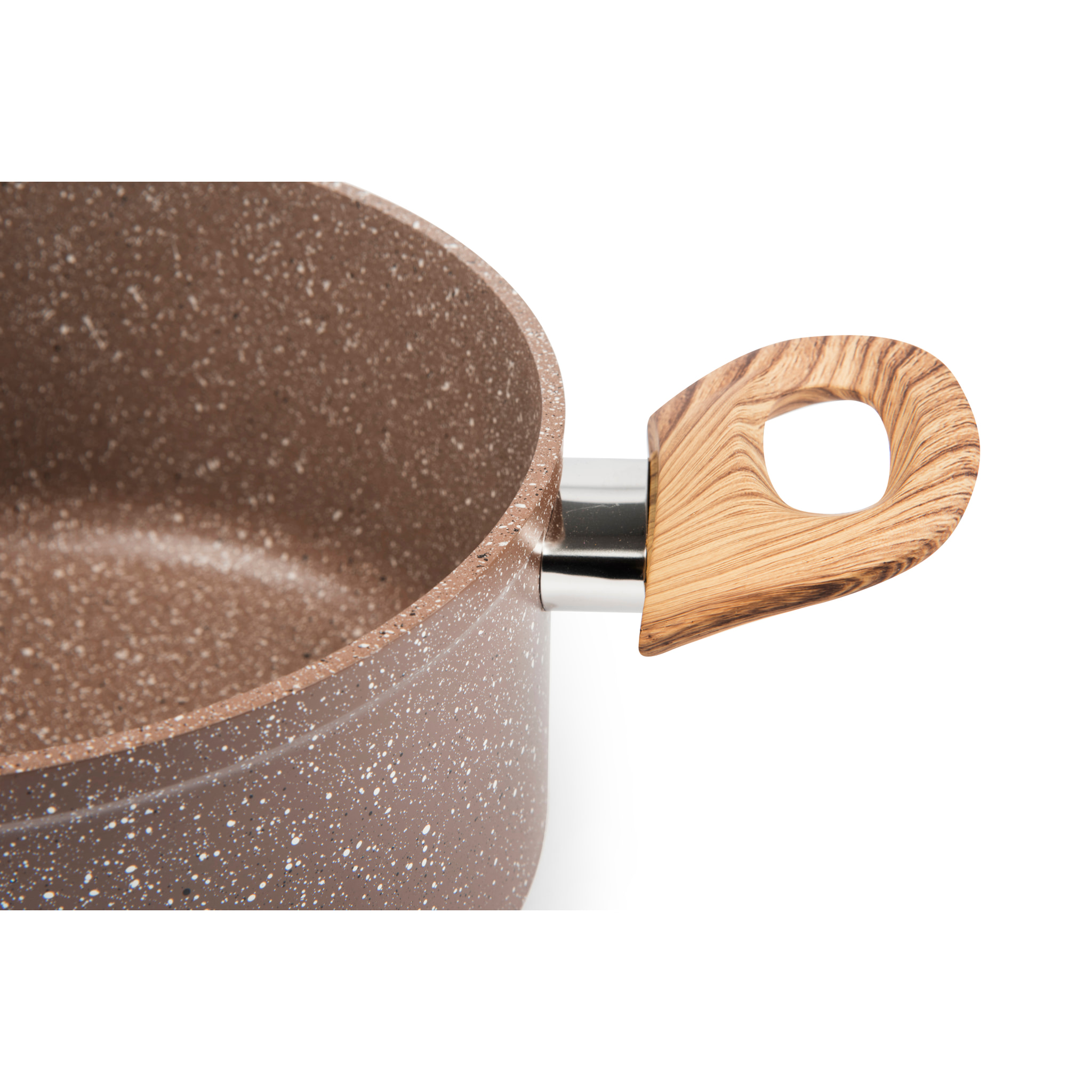 Casseruola 20 cm Excelsa – Wood & Stone, Alluminio Beige