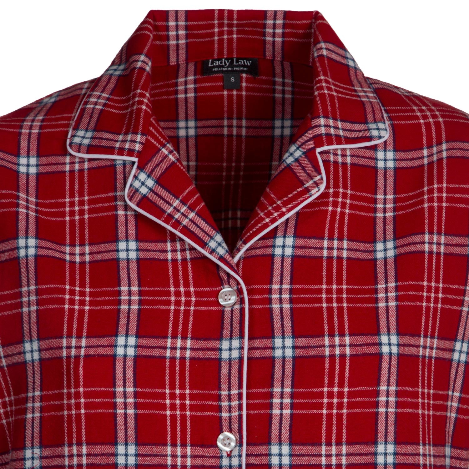 PIGIAMA DONNA in flanella scozzese rosso e bianco