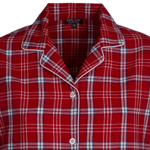 PIGIAMA DONNA in flanella scozzese rosso e bianco