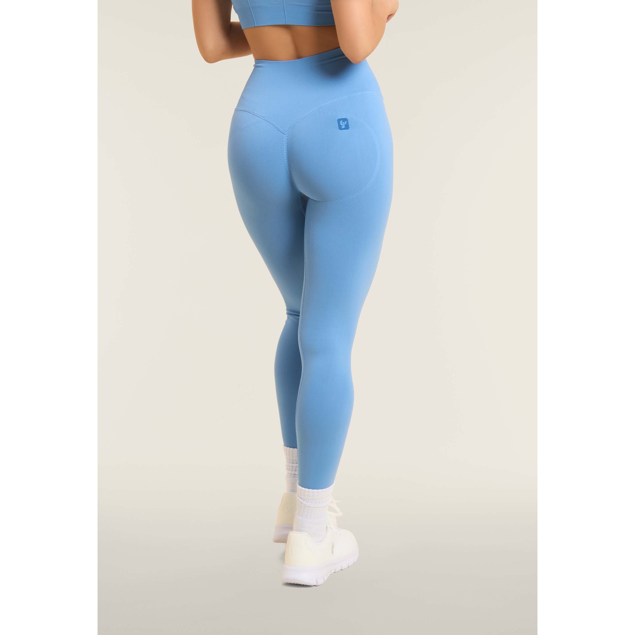 Leggings seamless 7/8 a vita altissima con cuciture shaping