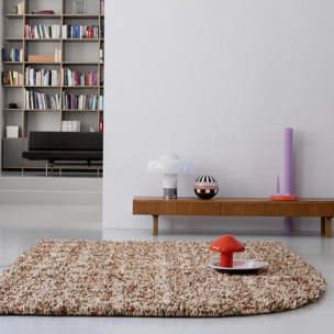 Tapis shaggy tissé en laine motif faux uni RABI