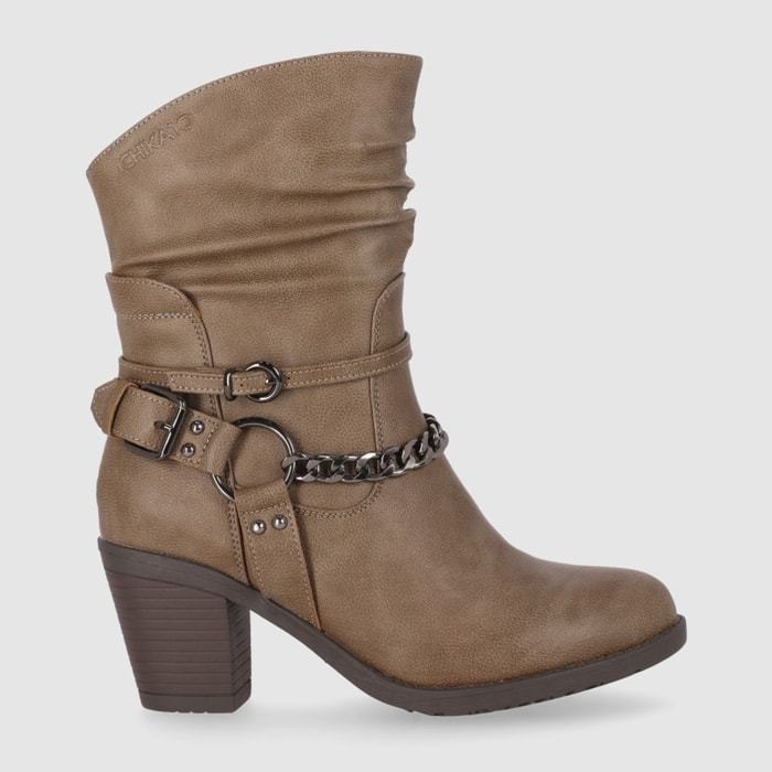 Botines - Taupe - Tacón: 7 cm