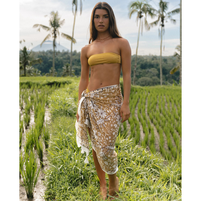 Pareo Multiposición con Estampado Floral