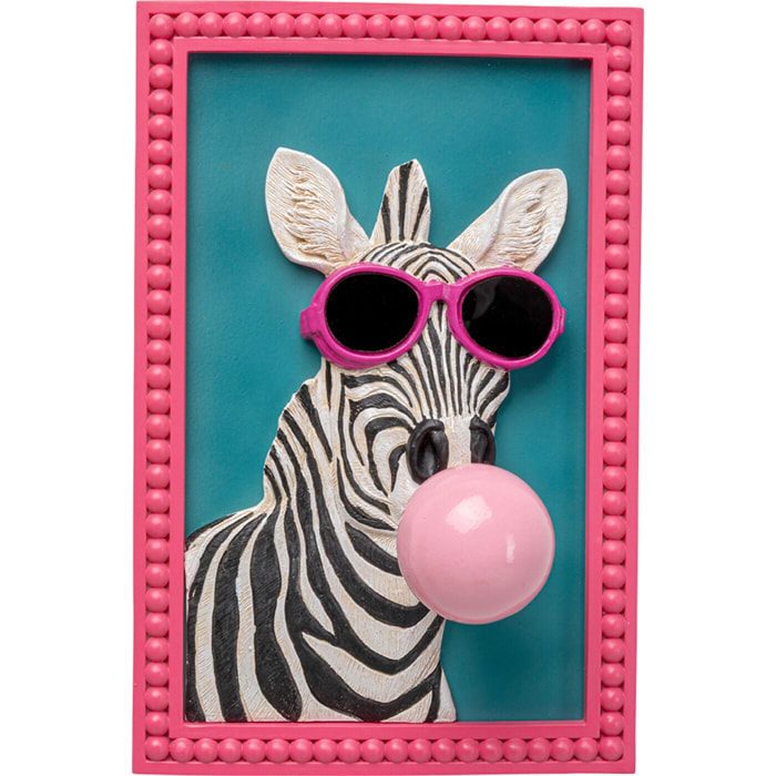 Tableau 3D zèbre chewing-gum 20x31cm Kare Design
