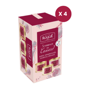 Lot de 4 coffrets Mini Baguette - Assortiment de 3 terrines de canard - 4x195g