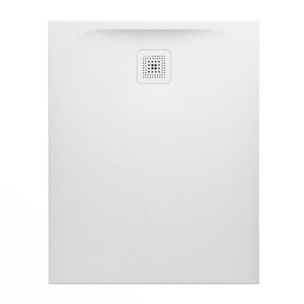 Receveur de douche en gel coat Marbond, extra-plat, évacuation sur le côté court 100x80, Blanc mat (H2109510000001)
