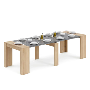 Mesa consola extensible en roble canadian y gris grafito 50-235x90 cm Denis Roble Canadian - Gris Grafito
