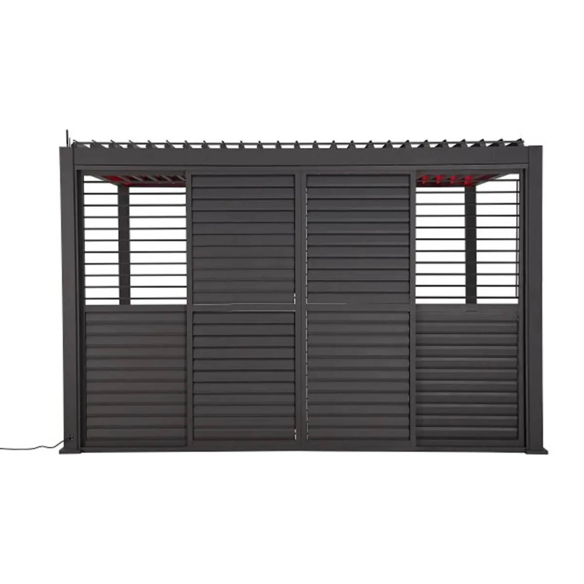 Persienne coulissante pour pergola bioclimatique "Evora" - 1/3 côté - 2,7 x 2,3m Graphite