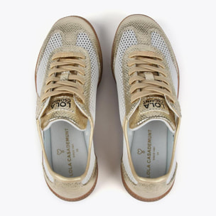 Sneakers in rete con dettagli metallizzati