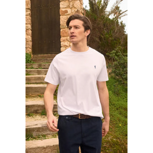 Camiseta blanca de manga corta y bordado Rigby Go