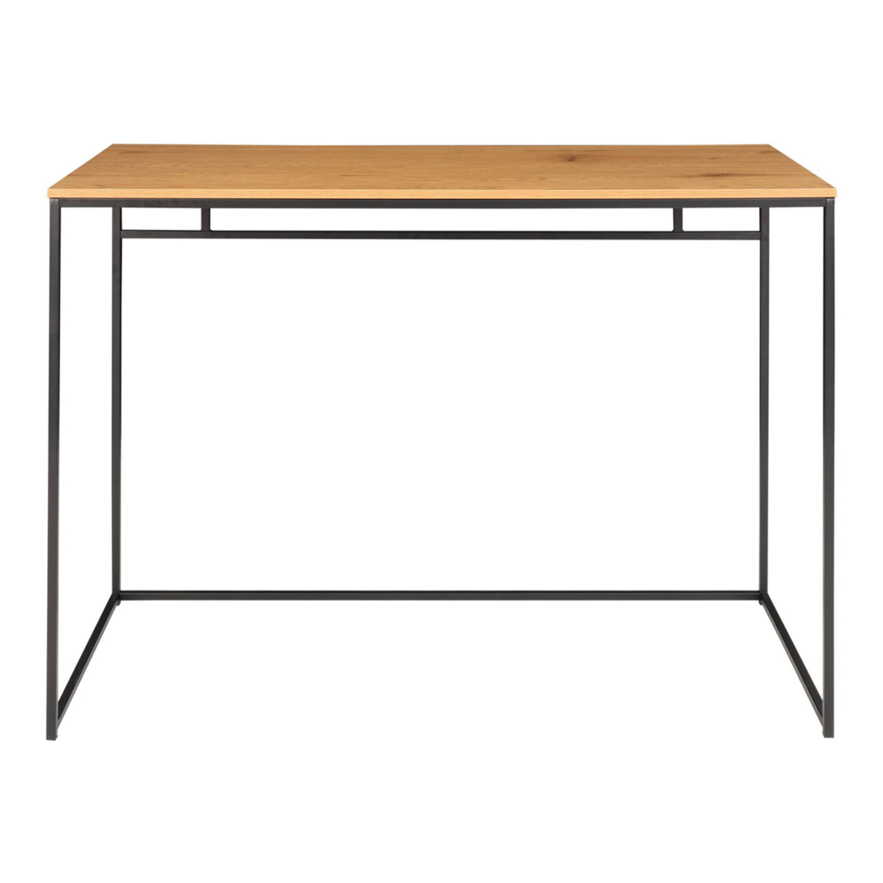 Scrivania Vita effetto rovere con struttura in acciaio nero, 100×45×75 cm