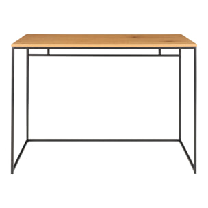 Scrivania Vita effetto rovere con struttura in acciaio nero, 100×45×75 cm