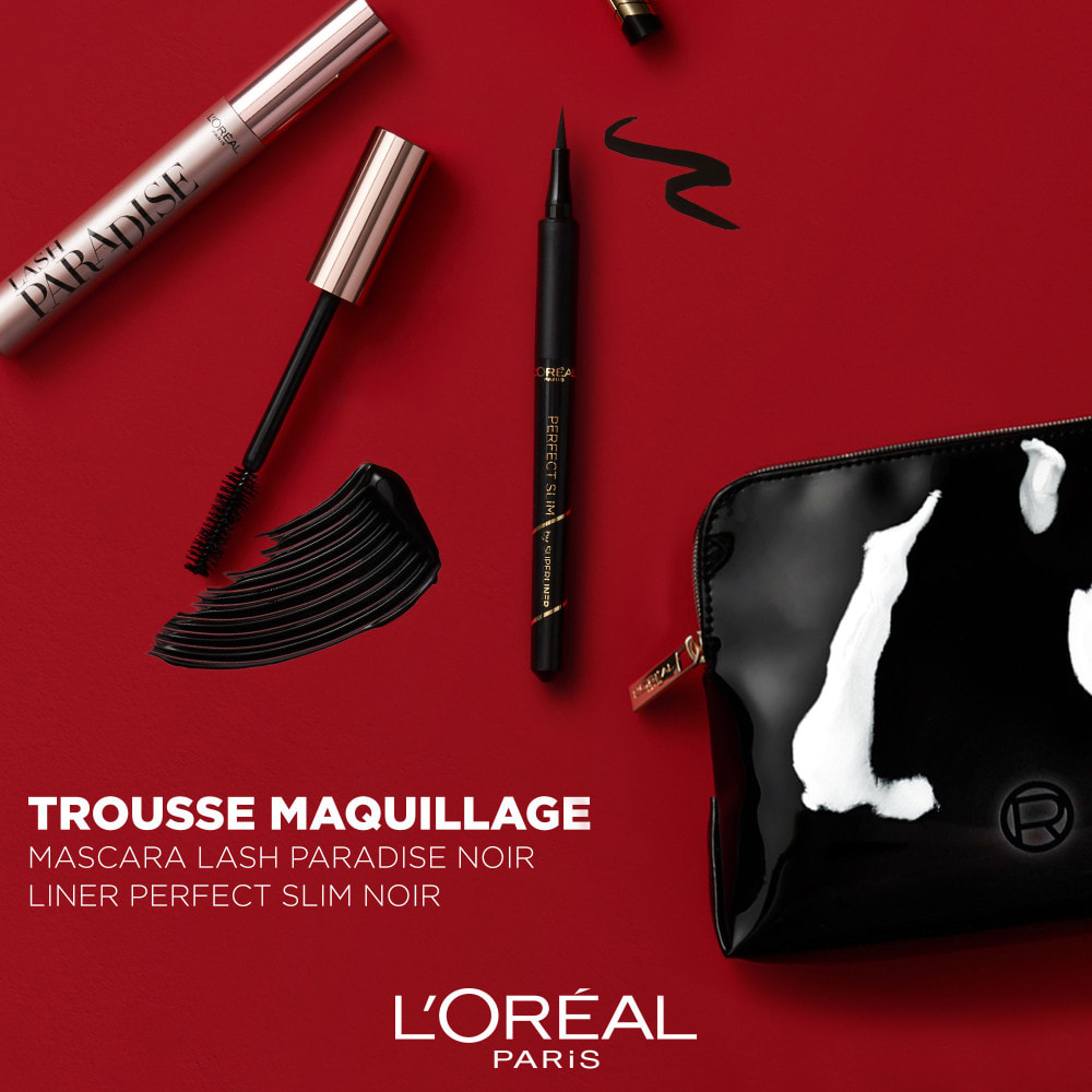 L'Oréal Paris Trousse Femme Luxe - Mascara Lash Paradise Noir Intense + Eyeliner Perfect Slim Noir