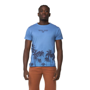 T-shirt a maniche corte stampata Leone Beach