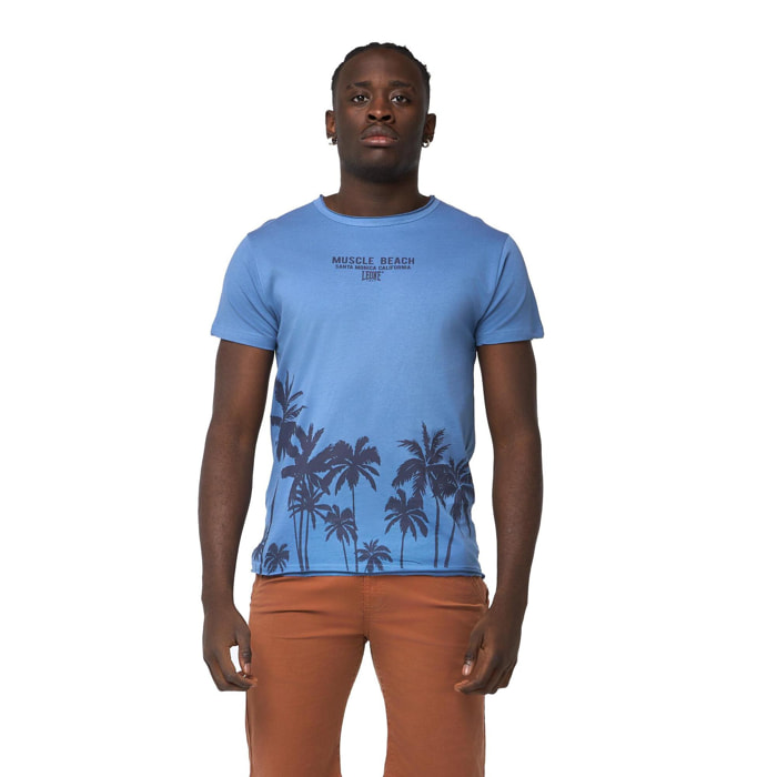 T-shirt a maniche corte stampata Leone Beach