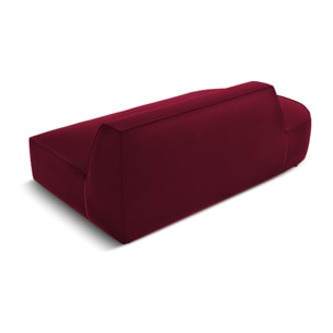 Canapé modulable gauche "Charles" 2 places en velours rouge