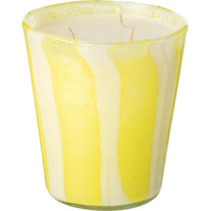 J-Line bougie parfumée Noa Lignes - Yashioka Gardenia - verre -jaune - medium - 68H