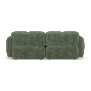 Grace - canapé modulable 2 places en velours texturé - Vert sauge