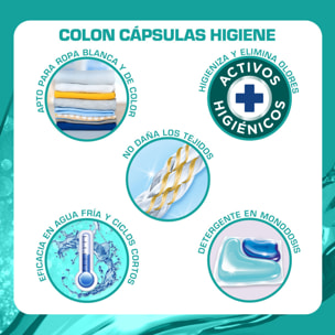 Colon Cápsulas Higiene detergente para Lavadora, Pack 4x32 (128 cápsulas)