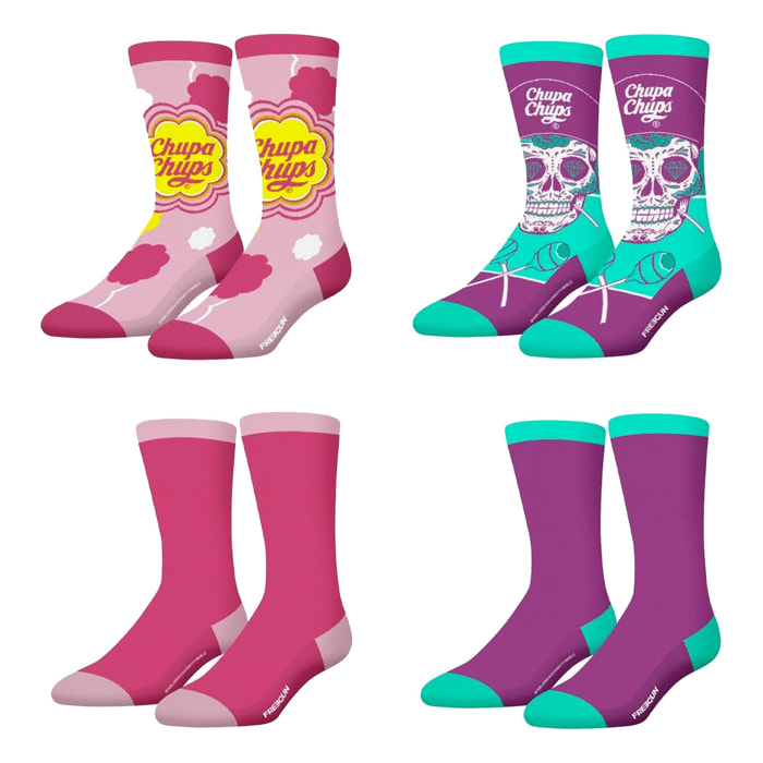 Set de 4 calcetines algodón freegun colección chupa-chups para mujer