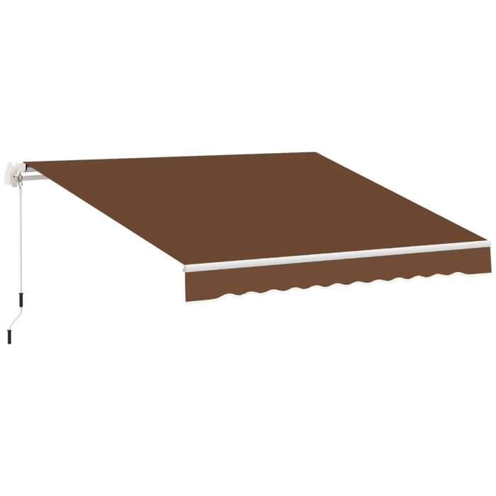 Toldo Manual Retráctil 295x245 cm Toldo para Balcón con Manivela de Metal Impermeable y Anti-UV Toldo Enrollable de Exterior para Jardín Terraza Ventanas Café