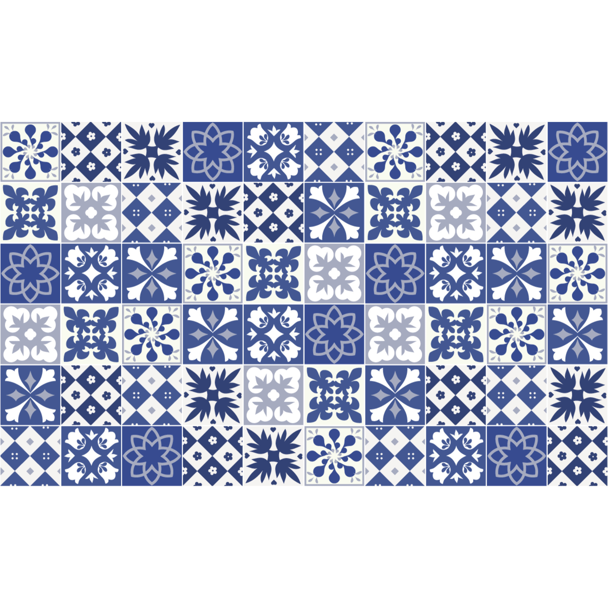 Stickers muraux - Sticker Mural Carrelage adhésif Cuisine Salle de Bain - 60 STICKERS CARRELAGES AZULEJOS ANGELINIA