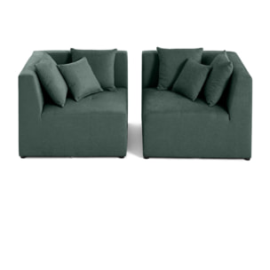 Amalfi - canapé modulable 2 places - en tissu - Vert