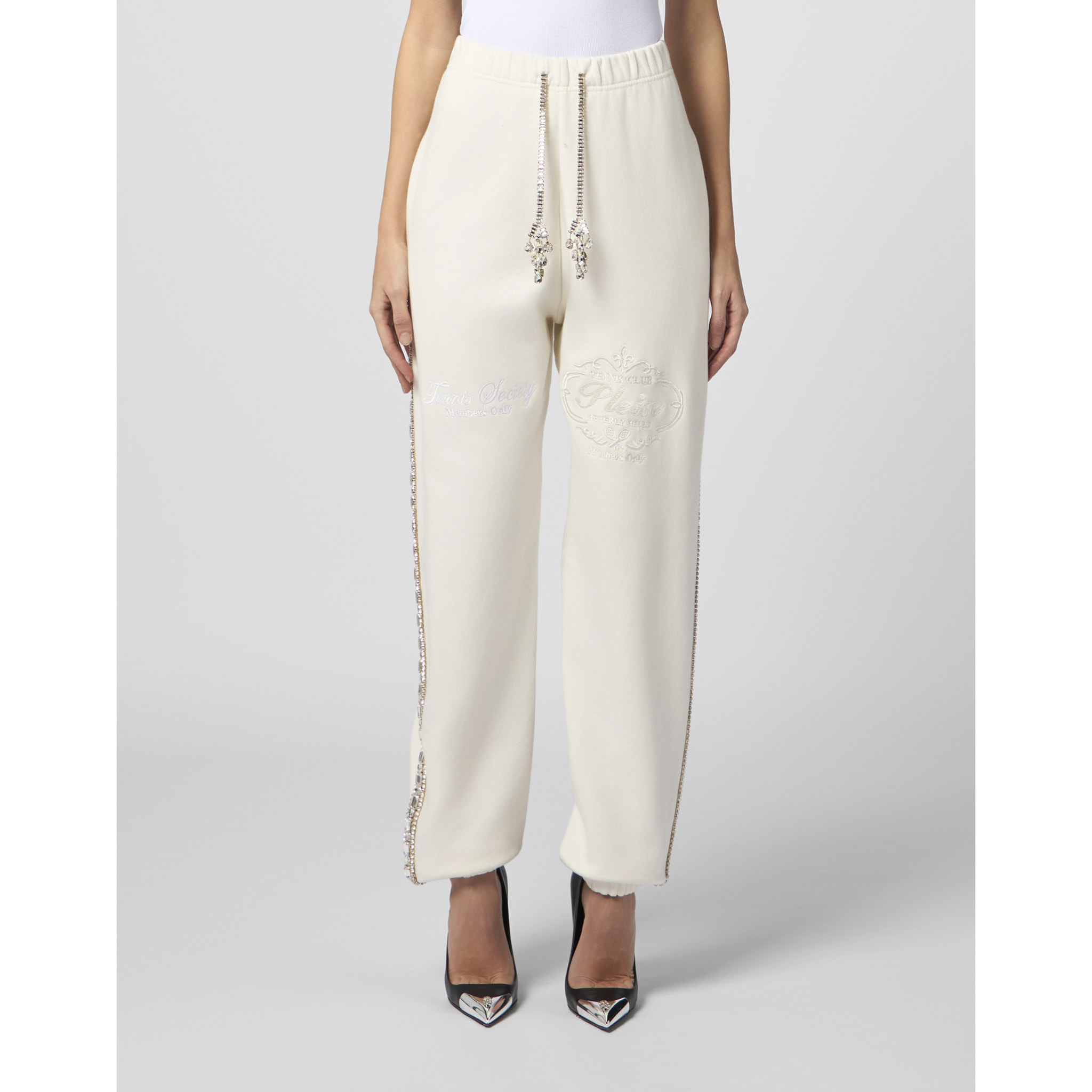 PHILIPP PLEIN Washed Joggers Tennis Club Crystals