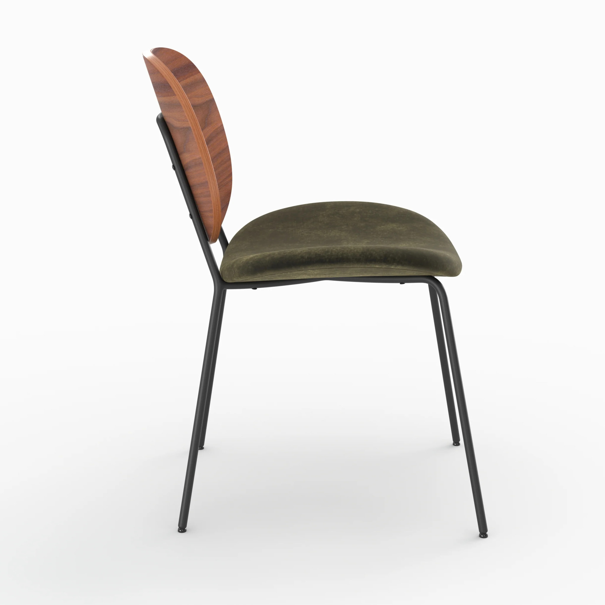 Lot de 2 chaises en velours vert kaki - Simone