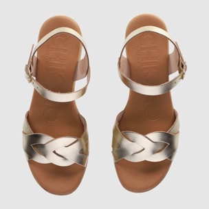 Sandalias de Piel - Oro - Tacón: 6 cm
