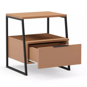 Mesita de noche Oksa Terracota - Negro