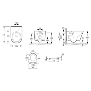 Pack WC suspendu sans bride Bastille + bâti support + plaque
