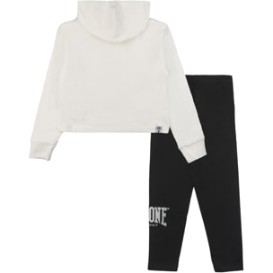 Completo invernale da bambina, Felpa cappuccio e leggings Leone 1947 Lavender
