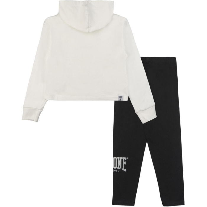Completo invernale da bambina, Felpa cappuccio e leggings Leone 1947 Lavender